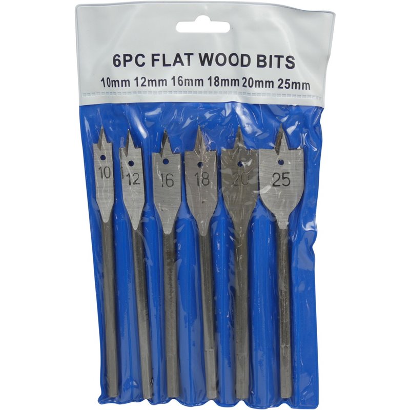 6PC Flat Wood Bits
