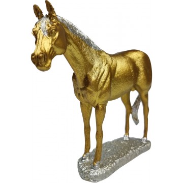 Resin Golden Horse 26X23cm