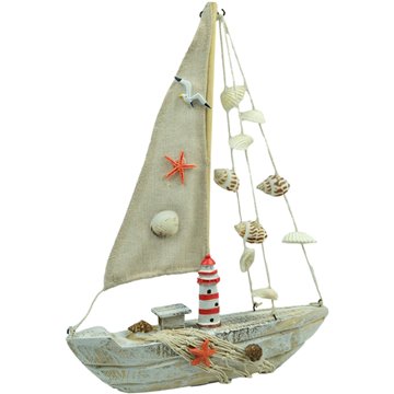 Wooden Shell Sailing Boat 34X26cm (2)
