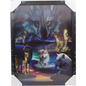 3D Picture Wolf 32.5X42.5cm