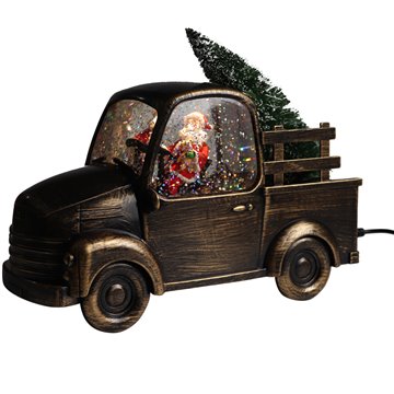 Musical Lighted Water Lantern Truck with Christmas Tree 24X13X9cm