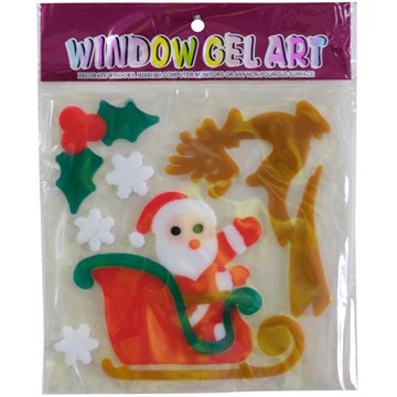 Christmas Gel Window Sticker Assorted 25X20cm (12)