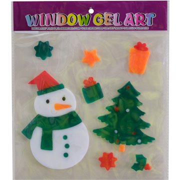 Christmas Gel Window Sticker Assorted 31X26cm (12)
