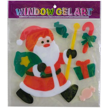 Christmas Gel Window Sticker Assorted 31X26cm (12)