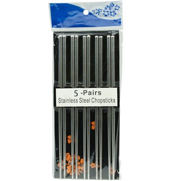 5Pairs Stainless Steel Chopsticks
