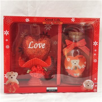 Red Heart & Flashing Bottle Gift Set (6)