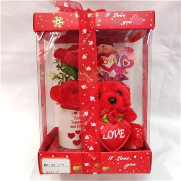 Red Bear & Cup Gift Set