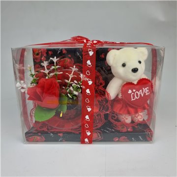 Red Bear & Rose Gift Set