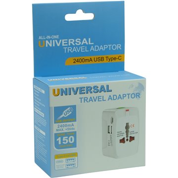 Universal Travel Adaptor With USB Output