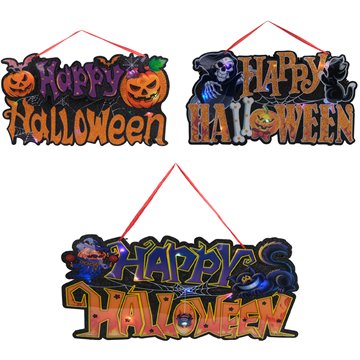 Light Up Halloween Window Light Assorted 43X19cm (6)