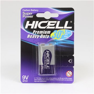 HICELL 9V Zinc Batteries – 1-Pack (12)