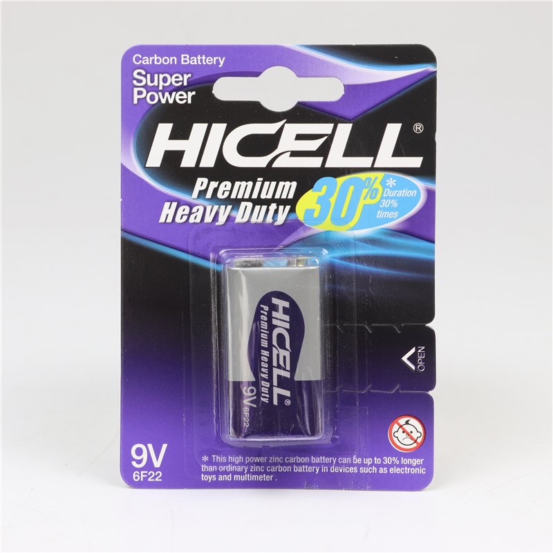 HICELL 9V Zinc Batteries – 1-Pack (12) HICELL 9V Zinc Batteries – 1-Pack (12)