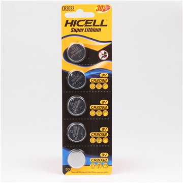 HICELL CR2032 3V Lithium Button Cell Batteries – 5-Pack (20)