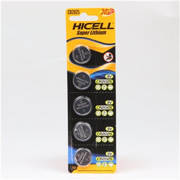 HICELL CR2025 3V Lithium Button Cell Batteries – 5-Pack (20)