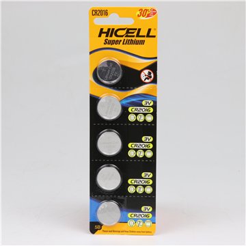 HICELL CR2016 3V Lithium Button Cell Batteries – 5-Pack (20)