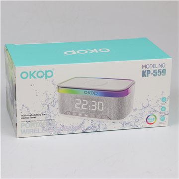 Bluetooth Speaker with Clock, Wireless Charger & RGB Light