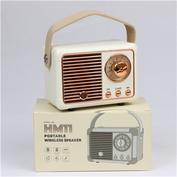 Classic Style Bluetooth Speaker-FM Radio, USB, TF Card, AUX 10X11cm