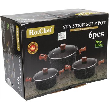 6pcs Non Stick Soup Pot 20/24/28cm