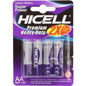 HICELL AA Zinc Batteries – 4-Pack (12)