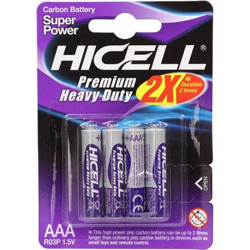 HICELL AAA Zinc Batteries – 4-Pack (12)