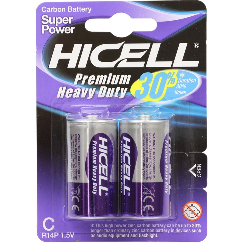 HICELL C Zinc Batteries – 2-Pack (6) HICELL C Zinc Batteries – 2-Pack (6)