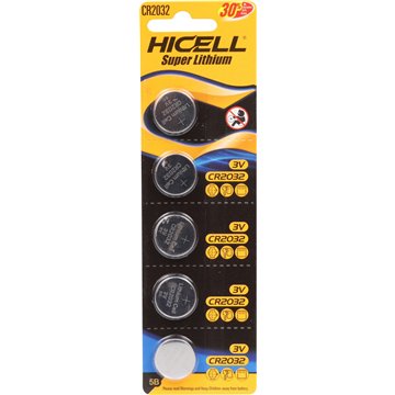 HICELL CR2032 3V Lithium Button Cell Batteries – 5-Pack (20)
