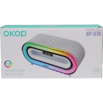 RGB Bluetooth Speaker with Wireless Charger & LED Display 24X12cm