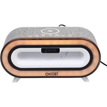 RGB Bluetooth Speaker with Wireless Charger & LED Display 24X12cm