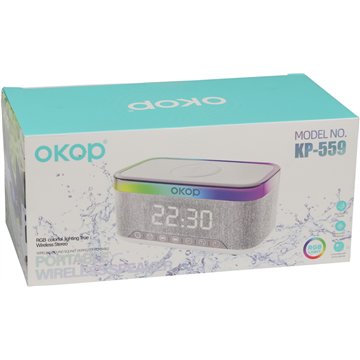 Bluetooth Speaker with Clock, Wireless Charger & RGB Light