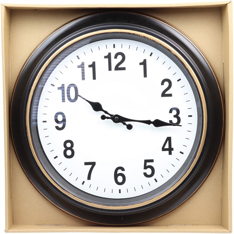 Large 16-Inch/40cm Wall Clock-Black Frame Large 16-Inch/40cm Wall Clock-Black Frame