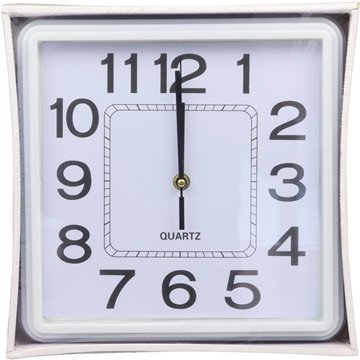10-Inch/25cm White Square Wall Clock