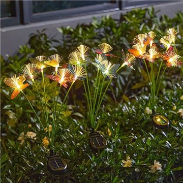 Solar Garden Light with Fiber Optic Flowers