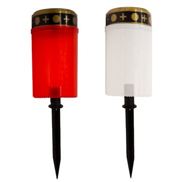 Solar Grave Candle Light, Flickering Effect (Red/White)