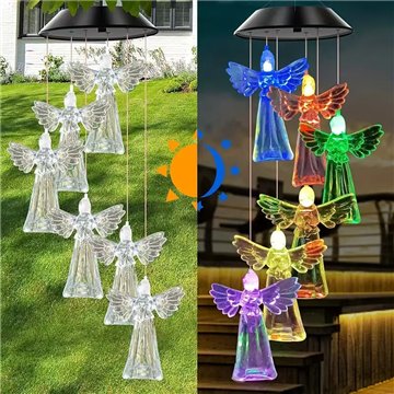 Solar LED Wind Chime Lights with Angel Design