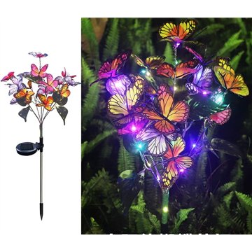 Solar Garden Light with Colorful Butterfly Decoration