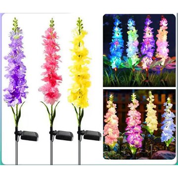 Solar Garden Stake Light with Purple Hyacinth
