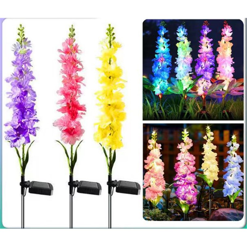Solar Garden Stake Light with Purple Hyacinth Solar Garden Stake Light with Purple Hyacinth