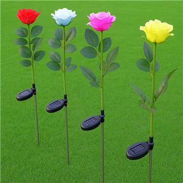 Solar Garden Light with Single Rose