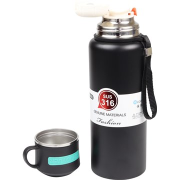 Vacuum Insulated Flask With Handle Strap 1L