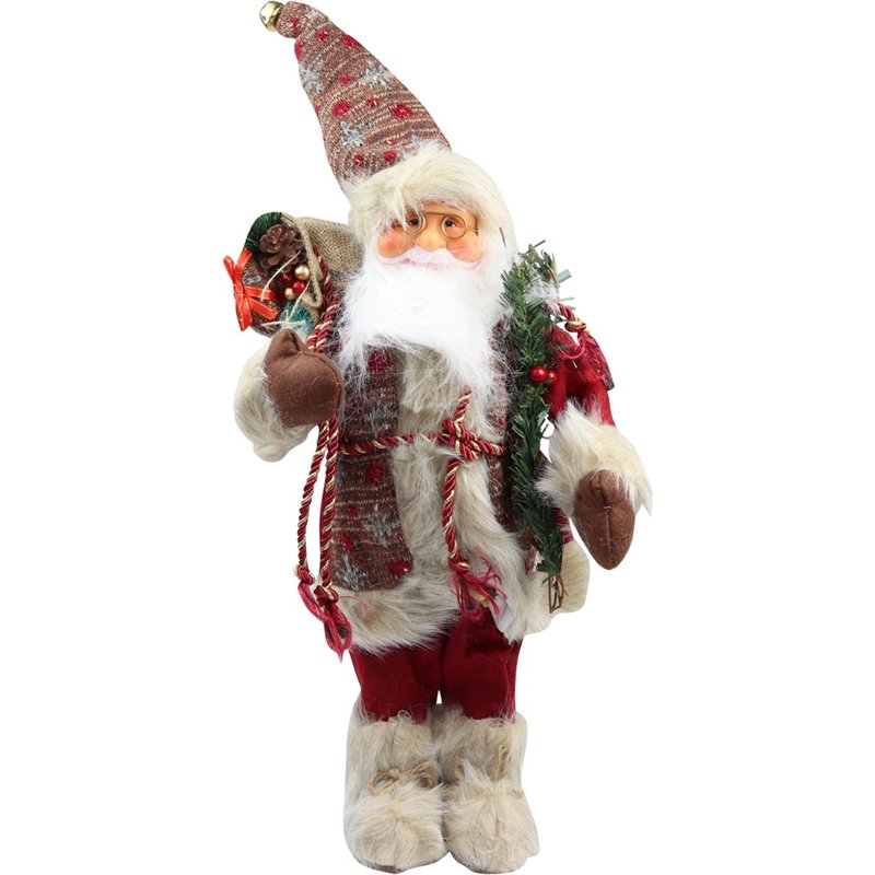 60cm Standing Santa Claus Figurine with Festive Outfit and Gift Sack 60cm Standing Santa Claus Figurine with Festive Outfit and Gift Sack