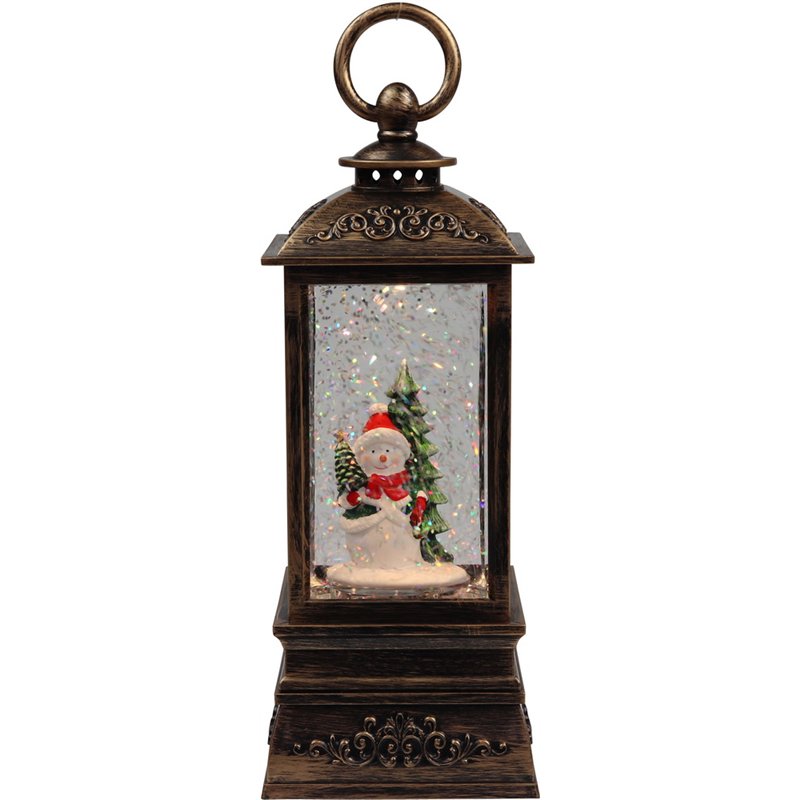 Christmas LED Lantern with Glitter Water Spinner, USB Powered with Music 9X23cm Christmas LED Lantern with Glitter Water Spinner, USB Powered with Music 9X23cm
