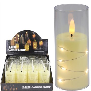 LED Flameless Candle with String Lights Decoration (12)