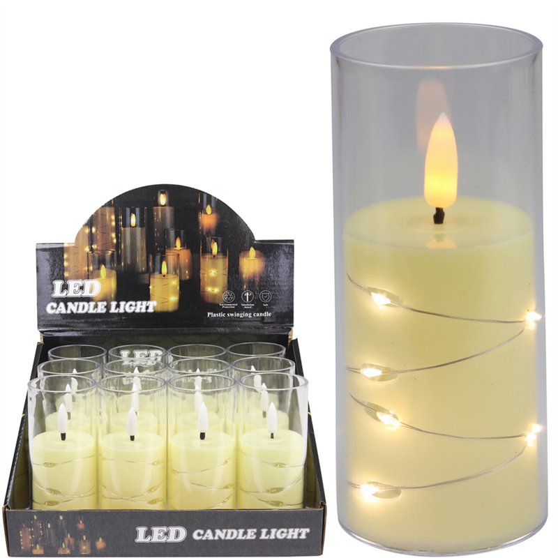 LED Flameless Candle with String Lights Decoration (12) LED Flameless Candle with String Lights Decoration (12)