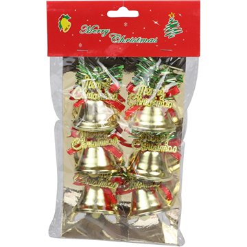 6pcs Christmas Tree Hanging Bells Ornaments