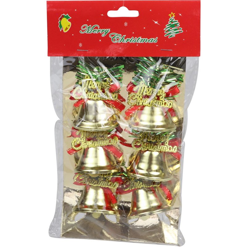 6pcs Christmas Tree Hanging Bells Ornaments 6pcs Christmas Tree Hanging Bells Ornaments