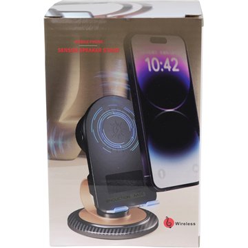 Car Phone Holder with Wireless Fast Charging & Bluetooth Speaker