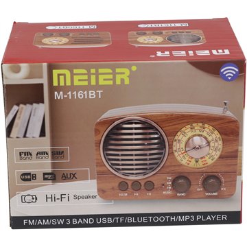 Retro Bluetooth Radio TF Card & USB Music Playback, Vintage Wood Style