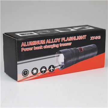Aluminum Alloy Rechargeable Flashlight with Power Bank