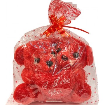 15cm Dual Plush Red Bear