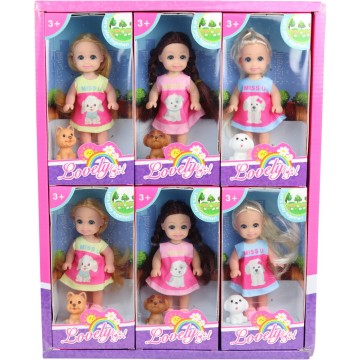 Little Girl Doll with Dog...